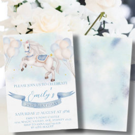 Sprookjesachtige Pony Star Balloon 1st Birthday Bo Kaart