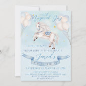 Sprookjesachtige Pony Star Balloon 1st Birthday Pa Kaart (Voorkant)