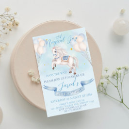 Sprookjesachtige Pony Star Balloon 1st Birthday Pa Kaart