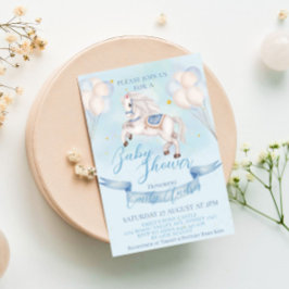 Sprookjesachtige Pony Star Balloons Baby shower Bo Kaart