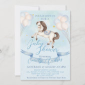 Sprookjesachtige Pony sterren ballonnen Baby showe Kaart (Voorkant)