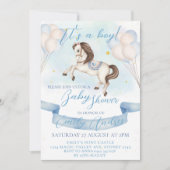 Sprookjesachtige Pony sterren ballonnen Baby showe Kaart (Voorkant)