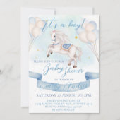 Sprookjesachtige Pony sterren ballonnen Baby showe Kaart (Voorkant)