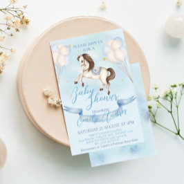 Sprookjesachtige Pony sterren ballonnen Baby showe Kaart