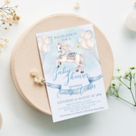 Sprookjesachtige Pony sterren ballonnen Baby showe Kaart