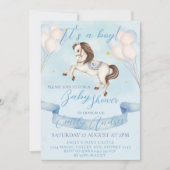 Sprookjesachtige Pony sterren ballonnen Baby showe Kaart (Voorkant)