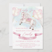 Sprookjesachtige Pony-sterren ballonnen verjaardag Kaart (Voorkant)