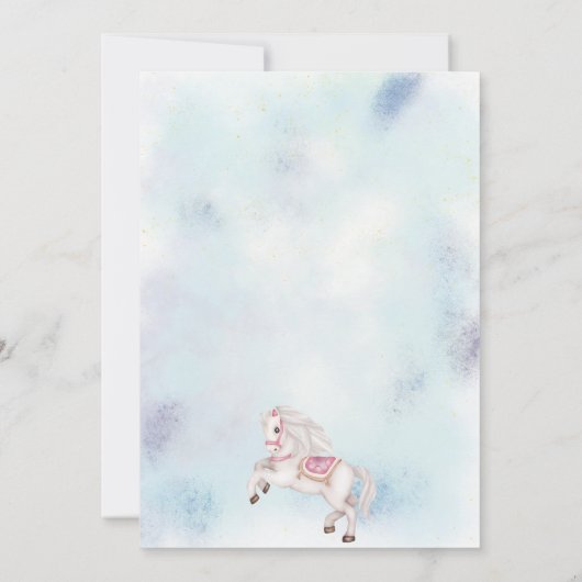 Sprookjesachtige Pony-sterren ballonnen verjaardag Kaart (Achterkant)