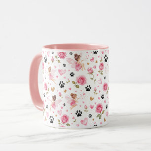 Sprookjesachtige Pootafdrukken & Rozen Cadeau vo Mok