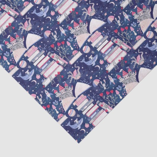 Sprookjesachtige Pop Up Boek Castle Blue Tissuepapier (Detail)