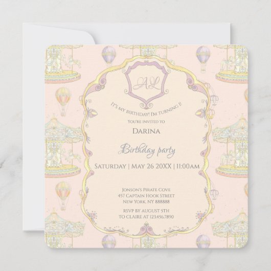 Sprookjesachtige  pretpark Verjaardag Kaart (Voorkant)