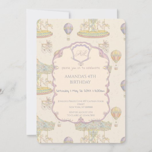 Sprookjesachtige  pretpark Verjaardag Kaart (Voorkant)