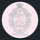 Sprookjesachtige  Princess Pink Wedding Sticker<br><div class="desc">Sprookjesachtige  Princess Pink Wedding Sticker. Overeenkomende objecten beschikbaar. Er zijn 3 beschikbare tekstgebieden die u met elke tekst kunt aanpassen. U kunt de tekst uitzetten zonder deze aan te passen. Verwijder gewoon de weergegeven tekstgebieden.</div>
