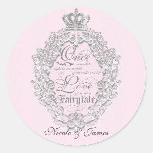 Sprookjesachtige Princess Pink Wedding Sticker