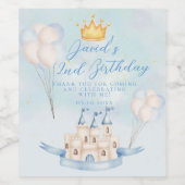 Sprookjesachtige prins kasteel gouden kroon 1e ver wijn etiket (Enkel label)