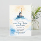 Sprookjesachtige Prins Koninklijk Kasteel Blauwe J Kaart (Staand voorkant)