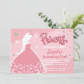 Sprookjesachtige prinses meisje kinderen verjaarda kaart (Staand voorkant)