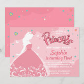 Sprookjesachtige prinses meisje kinderen verjaarda kaart (Voorkant / Achterkant)