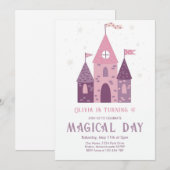 Sprookjesachtige Prinsessenkasteel Meisje Verjaard Kaart (Voorkant / Achterkant)