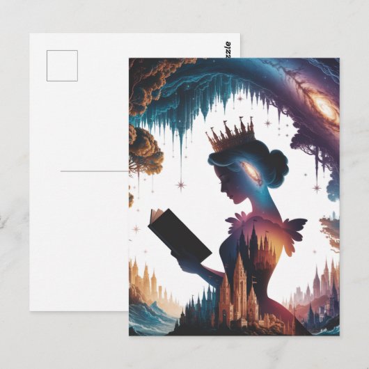 Sprookjesachtige Queen Reading Briefkaart (Voorkant / Achterkant)