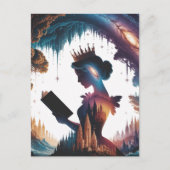 Sprookjesachtige Queen Reading Briefkaart (Voorkant)