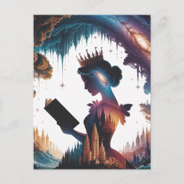 Sprookjesachtige Queen Reading Briefkaart