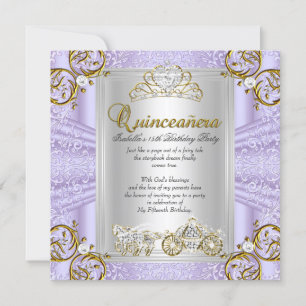 Sprookjesachtige Quinceanera 15e Verjaardag Lavend Kaart