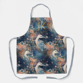 Sprookjesachtige reiger blauwe tinten op maat Mono Schort (Voorkant)