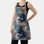 Sprookjesachtige reiger blauwe tinten op maat Mono Schort (Insitu)