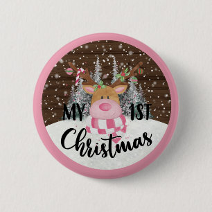 Sprookjesachtige rendieren - Mijn eerste kerst Ronde Button 5,7 Cm