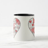 Sprookjesachtige Rode en Roze Patchwork Hart Colla Mok (Midden)