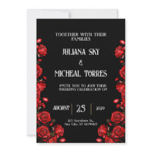 Sprookjesachtige rode rozen bruiloft