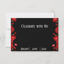 Sprookjesachtige rode rozen bruiloft save the date