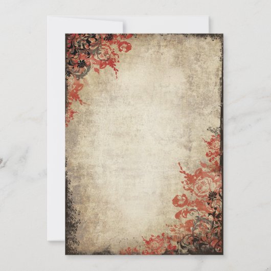 Sprookjesachtige Rode Rozen Huwelijksuitnodiging Kaart (Achterkant)