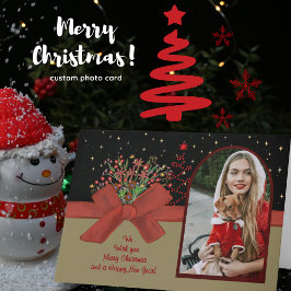 Sprookjesachtige Roodkapje Fotokerstkaart Feestdagen Kaart