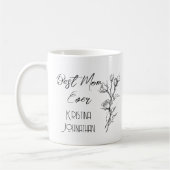 Sprookjesachtige roos zwart-witte moederdag koffiemok (Links)