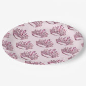 Sprookjesachtige Roze Prinses Kroon Verjaardag Papieren Bordje (Gekanteld)