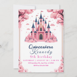 Sprookjesachtige Roze Prinsessenkasteel Verjaardag Kaart