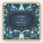 Sprookjesachtige Save the Date Sfeer Krijgen Fee Kartonnen Onderzetters (Voorkant)