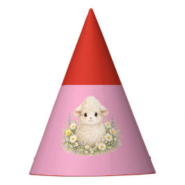 Sprookjesachtige schapen en wilde bloemen voor een feesthoedjes