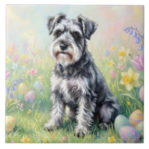 Sprookjesachtige Schnauzer met Pasen Eieren