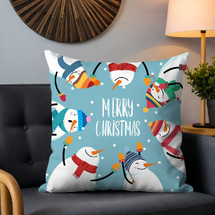 Sprookjesachtige Sneeuwmannen Prettig Kerstfeest B Kussen