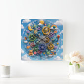 Sprookjesachtige speelgoedklok vierkante klok (Huis)