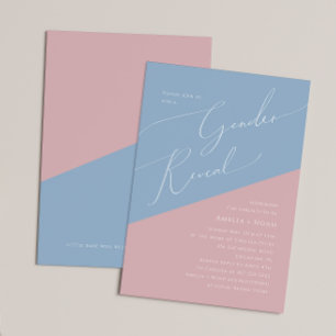 Sprookjesachtige Stofblauwe/Roze Baby Geslacht Ont Kaart