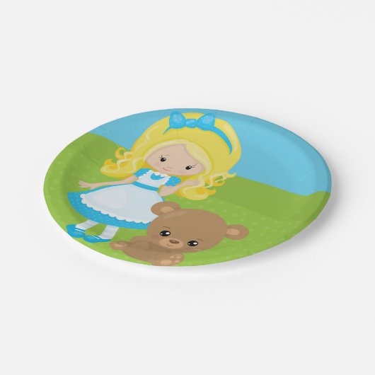 Sprookjesachtige Storytime Goudlokje en Drie Beren Papieren Bordje (Gekanteld)