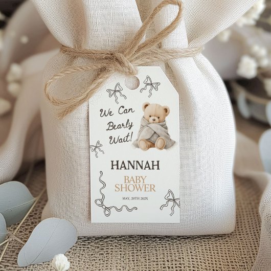 Sprookjesachtige Teddbeer Baby Shower Cadeaulabel