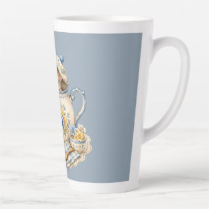 Sprookjesachtige Theepot Muis Cottagecore Bloemen Latte Mok
