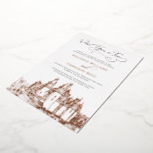 Sprookjesachtige Trouwdag Roze Goud Folie Uitnodiging (Gedraaid)