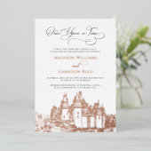 Sprookjesachtige Trouwdag Roze Goud Folie Uitnodiging (Staand Voorkant)