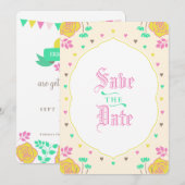 Sprookjesachtige Trouwkaart Save the Date Kaart (Voorkant / Achterkant)